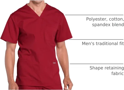 Vista 14 de Cherokee WW Professionals WW695 - Camisa de uniforme sanitario para hombre, con cuello en V