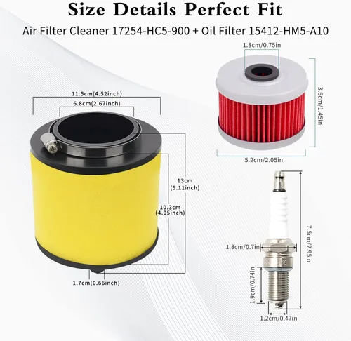 Vista 2 de 17254-HC5-900 Filtro de aire Filtro de aceite Bujía para Honda Fourtrax 300 TRX300 TRX300FW 1992-2000 Foreman 400 450 TRX400FW TRX450S TRX450ES