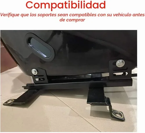 Vista 5 de Soportes de montaje laterales ajustables universales súper bajos compatibles con asiento de carreras RNG Recaro Racing Bride