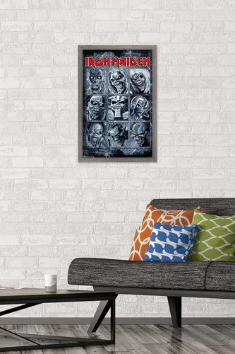 Vista 2 de Trends International Iron Maiden - Grid Wall Poster, 14.725" x 22.375", Barnwood Framed Version