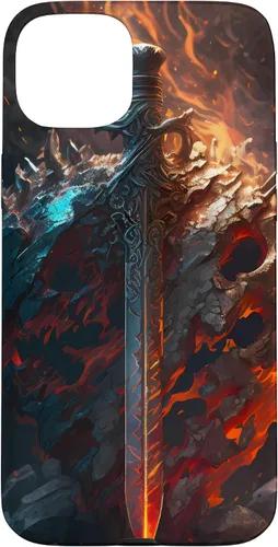 Vista 9 de Espada flameante y escudo el símbolo del guerrero Funda para iPhone 16