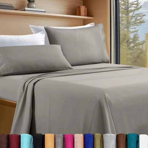 Vista 103 de Elegant Comfort - Juego de sábanas de lujo de 4 piezas - Ropa de cama de lujo de 1500 hilos, calidad de hotel prémium, microfibra, resistente a