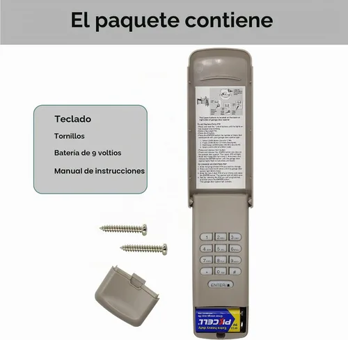 Vista 6 de para Teclado de Apertura de Garaje 877LM, Compatible con Apertura Craftsman/Liftmaster/Chamberlain Producido desde 1993, Entrada Inalámbrica sin
