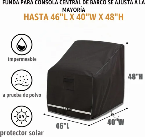 Vista 2 de Cubierta de consola central para barco, cubierta de consola marina impermeable 600D, cubierta de consola central de protección solar, protección