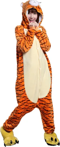 Vista 5 de Japsom Disfraz de tigre con capucha unisex para adultos