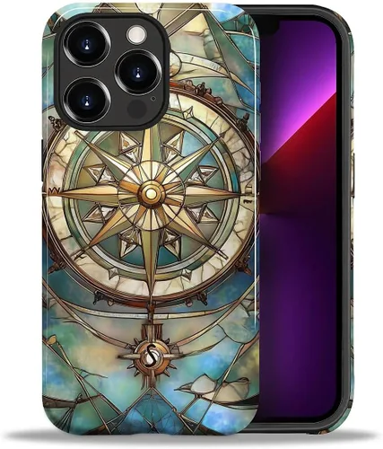 Vista 31 de ZHEGAILIAN Funda para iPhone 11, carcasa dura a prueba de golpes + silicona suave 2 en 1 híbrida, parachoques a prueba de caídas - Vidrio manchado