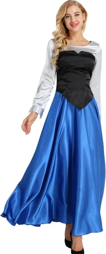 Vista 2 de iiniim - Disfraz de sirena para mujer, 3 piezas, disfraz de princesa