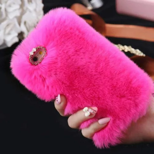 Vista 7 de Funda para Google Pixel 3 XL, [Estuche de conejo de felpa] Conejo de piel peluda con diamantes de imitación de cristal de diseño cálido suave