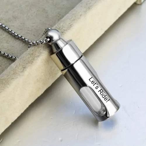 Vista 3 de abooxiu Contenedores de vidrio Urna Collares para cenizas Acero inoxidable Cremación Joyería Colgante Memorial Recuerdo - Personalizar disponible