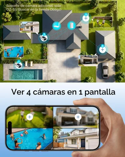 Vista 8 de Cámaras de seguridad solar de 4MP inalámbricas para exteriores, sin