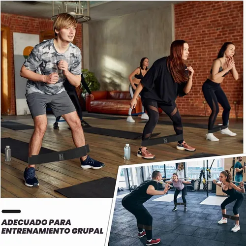 Vista 6 de 12 piezas de bandas de resistencia de tela para hacer ejercicio, entrenamiento de glúteos, bandas de ejercicio elásticas antideslizantes