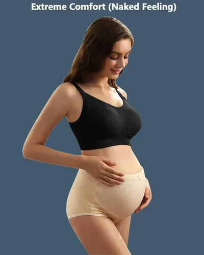 Vista 2 de iloveSIA Nursing Bras for Mom Breastfeeding, Seamless Supportive Sleep Bra for Maternity Postpartum S-2XL 3Pack