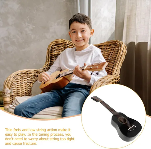 Vista 9 de Toddmomy Guitarra acústica de 21 pulgadas para niños, guitarra portátil de madera para niños, tamaño pequeño, instrumento musical