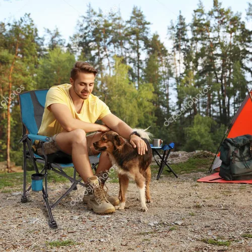 Vista 6 de Backyard Expressions - Silla de campamento portátil con calefacción de lujo, azul/gris, ideal para camping, deportes y playa