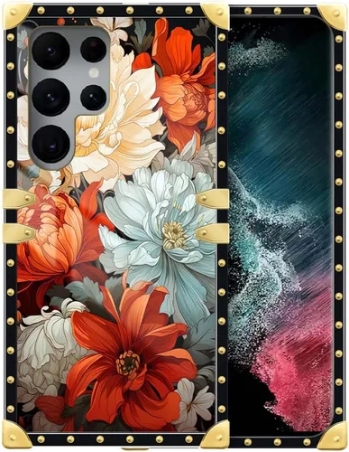 Vista 15 de Funda compatible con Samsung Galaxy S22 Ultra, funda protectora de TPU suave a prueba de golpes de 4 libélulas en la flor para Samsung Galaxy S22