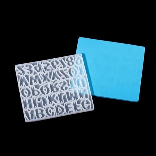 Vista 3 de 1 unids/bolsa Alfabeto Resina Epoxi Molde Letras Número Pendientes Colgantes Moldes de Silicona para DIY Resina Epoxi Suministros Accesorios (01)