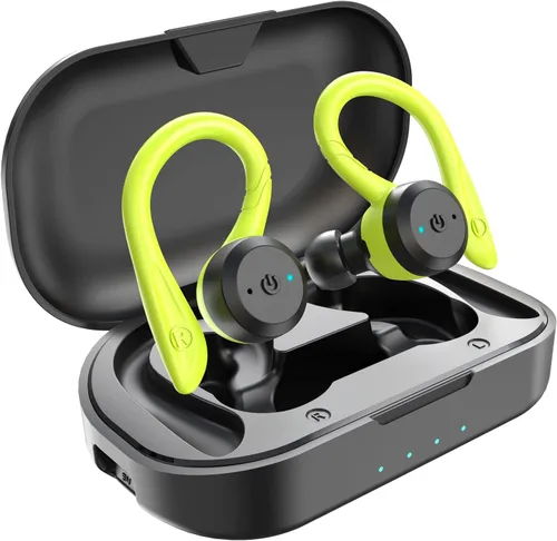 Vista 8 de Apekx - Auriculares Bluetooth, auriculares inalámbricos verdaderos con estuche de carga, IPX7 impermeable, sonido estéreo, auriculares con micrófono