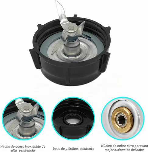 Vista 2 de Para Oster Blender Piezas de Repuesto Blender Cuchilla de Trituradora de Hielo con Tapa Base Tarro Acoplamiento Perno Eslingor Pin y 2 Junta