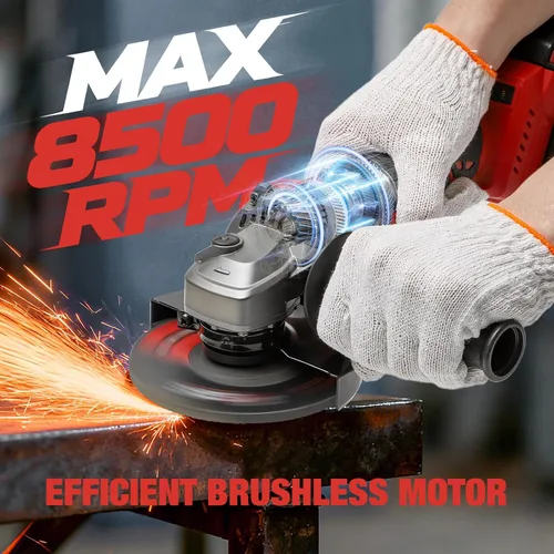 Vista 3 de Amoladora angular inalámbrica para batería Milwaukee M18 de 18 V, sin escobillas, amoladora inalámbrica de 4 1/2 pulgadas, velocidad variable