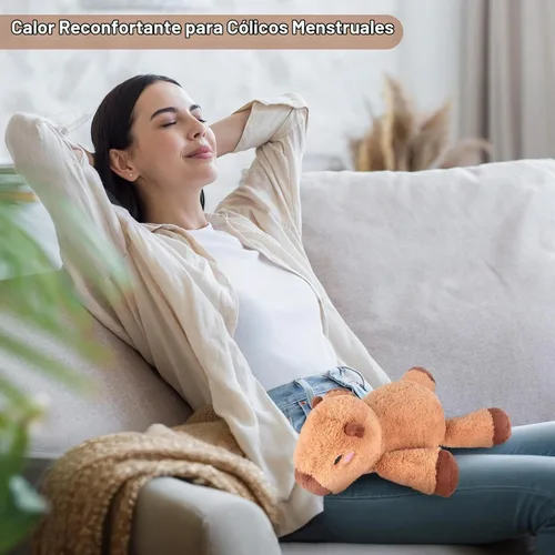Vista 4 de SuzziPals Capibara de Peluche Calentable y Enfriable, Peluches de Almohadilla de Calentamiento para Microondas para Relajación y Alivio, Juguetes