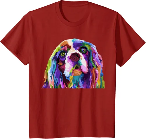 Vista 43 de Camiseta con diseño de Cocker Spaniel de arte pop para dueños de perros, Negro, S