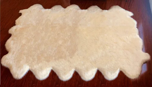 Vista 93 de LAMBZY Alfombra de piel de oveja auténtica, parte inferior gruesa y fuerte, fácilmente lavable, resistente a las manchas, perfecta para sala