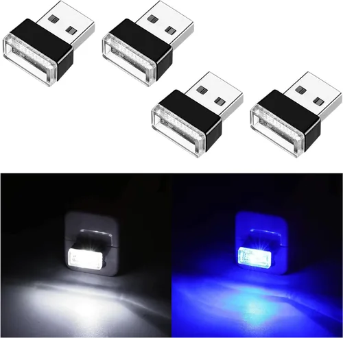 Vista 18 de Ziciner 6 PCS Lámpara de Ambiente Interior de Coche LED USB, Mini Luz Nocturna LED Portátil, Kit de Iluminación Ambiental de Maletero con Interfaz