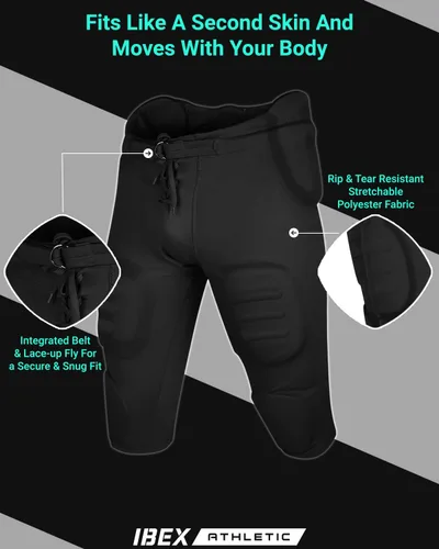 Vista 2 de Pantalones de fútbol integrados para adultos, pantalones de práctica de fútbol para hombre con almohadillas integradas