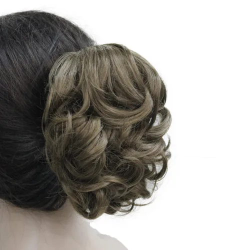 Vista 2 de Wiginway Cola de caballo de pelo para mujer, extensiones de cabello ondulado con clip, color marrón dorado rojizo claro # 12 Marrón dorado rojizo