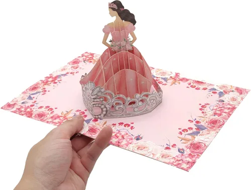 Vista 2 de ASVP Shop Tarjeta de quinceañera - Tarjeta de felicitación de cumpleaños número 15 - Tarjetas para 15 años - Tarjeta de felicitación desplegable 3D