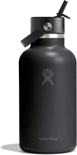 Vista 87 de Hydro Flask Botella de agua – Acero inoxidable aislado – Tapa flexible con popote de boca ancha, antiderrames, a prueba de fugas y recargable
