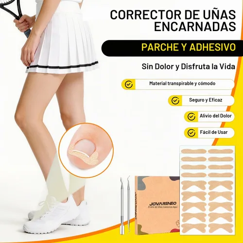 Vista 3 de Tratamiento de uñas encarnadas, corrector de uñas curvadas transpirables, tiras correctoras de uñas encarnadas con lima y levantador, kit