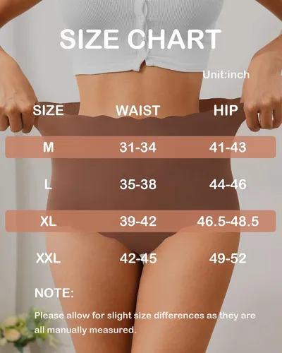 Vista 6 de ASIMOON - Ropa interior de cintura alta sin costuras para mujer, suave y elástica, sin marcas, bragas de cobertura completa, paquete múltiple