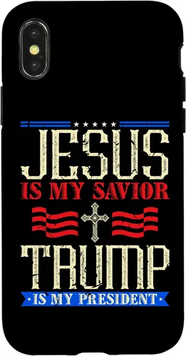 Vista 5 de iPhone 12 mini Jesús Is My Saviour Trump Is My President Pro Trump Estuche de regalo