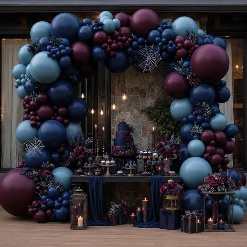 Vista 7 de Globos Burdeos Doble Relleno Morado Oscuro Ciruela Malva Guirnalda de Globos Granate Magenta Globos de Látex para Cumpleaños Despedida de Soltera