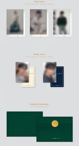 Vista 5 de Golden - Weverse Album Version - incl. 56pg Photobook, QR Card, Postcard, Photocard + Envelope