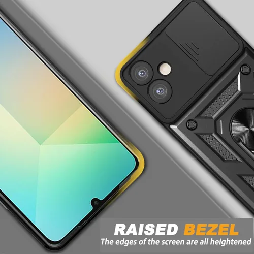 Vista 3 de Funda para teléfono Galaxy A06 4G: con protector de pantalla de 2 piezas, cubierta deslizante para cámara y soporte multiángulo para Samsung Galaxy