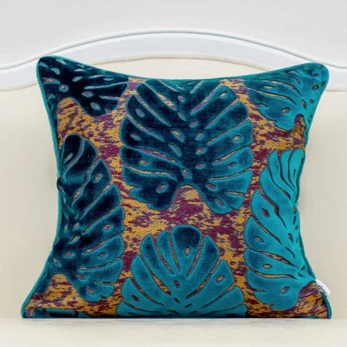 Vista 12 de Funda para almohada o cojín Alerfa de 18 x 18 pulgadas con estampado floral, terciopelo, moderna, apoyo lumbar, decorativa, para sofá, para Beige