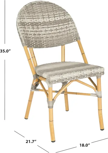 Vista 3 de Safavieh Safavieh Home Collection Barrow - Juego de 2 sillas auxiliares apilables para interiores y exteriores, color gris
