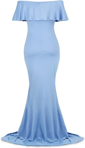 Vista 2 de Dance Fairy Molliya - Vestido largo para mujer, de maternidad, con volantes, sin mangas, elástico, maxivestido.