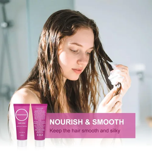 Vista 4 de Acondicionador de tamaño de viaje a granel, mini muestra de cabello envuelta individualmente, acondicionador pequeño para hombres y mujeres