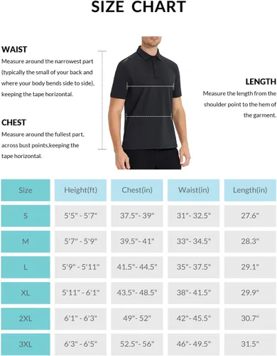 Vista 7 de BALEAF Camisas polo para hombre, de secado rápido, atléticas, deportivas, de trabajo, UPF 50+