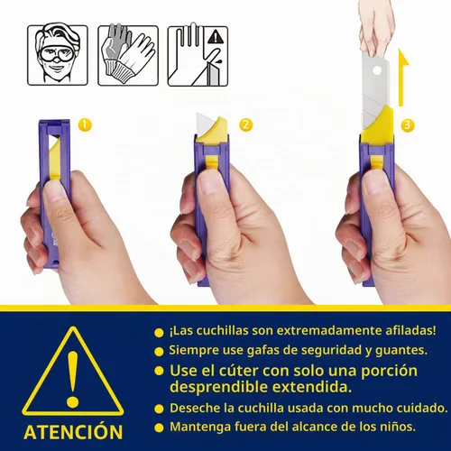 Vista 6 de MANUFORE Hoja de cuchillo X25 de 0.984 in, cuchillas de corte, hojas de cuchillo de oficina, paquete de 30