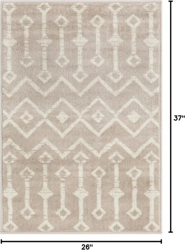 Vista 2 de Unique Loom Enrejado Marroquí Colección Trellis Geométrica Transicional Beige/Marfil Alfombra Área (10 pies 8 pulgadas x 16 pies 5 pulgadas)