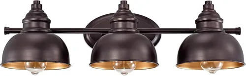 Vista 11 de Aplique de pared de cuello de cisne de bronce cepillado al óleo, luz de tocador rústica de 19 cm estilo granja para baño, dormitorio, garaje, porche