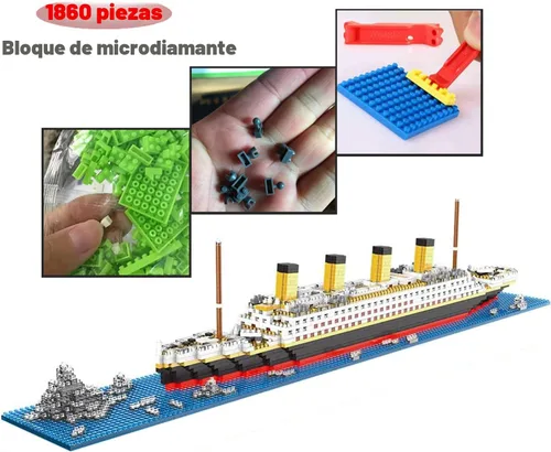 Vista 4 de Titanic Ship - Juego de bloques de construcción modelo de barco, juegos de rompecabezas 3D, juguetes educativos de bricolaje, juguete de ladrillos