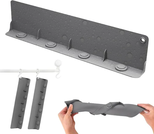 Vista 7 de Protector contra salpicaduras para fregadero de cocina, ventosa, impermeable, diseño de pendiente, protector contra salpicaduras de silicona