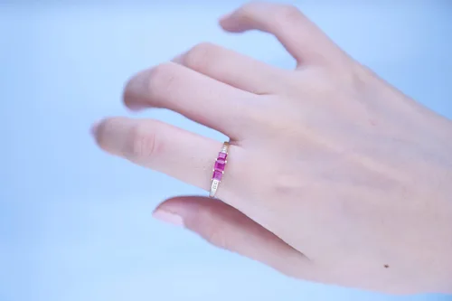 Vista 5 de Gin & Grace Anillo de compromiso de oro blanco de 14 quilates con diamantes de zafiro de corte princesa azul natural (I1, I2) para mujer, zafiro