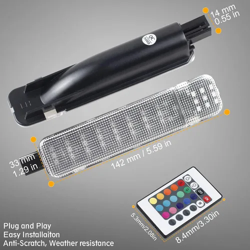 Vista 6 de NDRUSH Panel de puerta interior LED RGB con luz de cortesía, compatible con Silverado/Sierra C/K 1500 2500 3500 Pickup Suburban Tahoe Avalanche