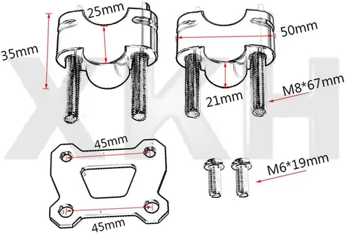 Vista 2 de XKMT-Compatible con MT07 TRACER 700 2014 2015 2016 2017 Elevador de manillar de 0.984 in [B07L1B6CM2]